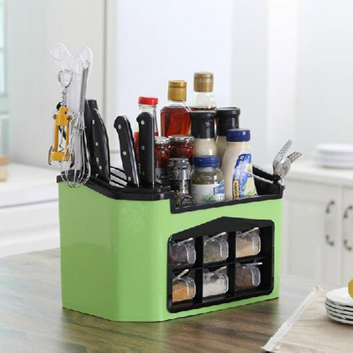 Ultimate Countertop Kitchen Station – Integrated Spice Box and Utensil Caddy