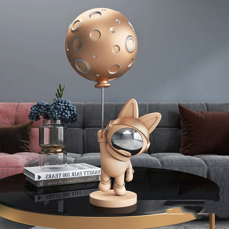 Modern Astronaut Moon Sculpture – Creative Home Decor Statue for TV Cabinet & Living Room