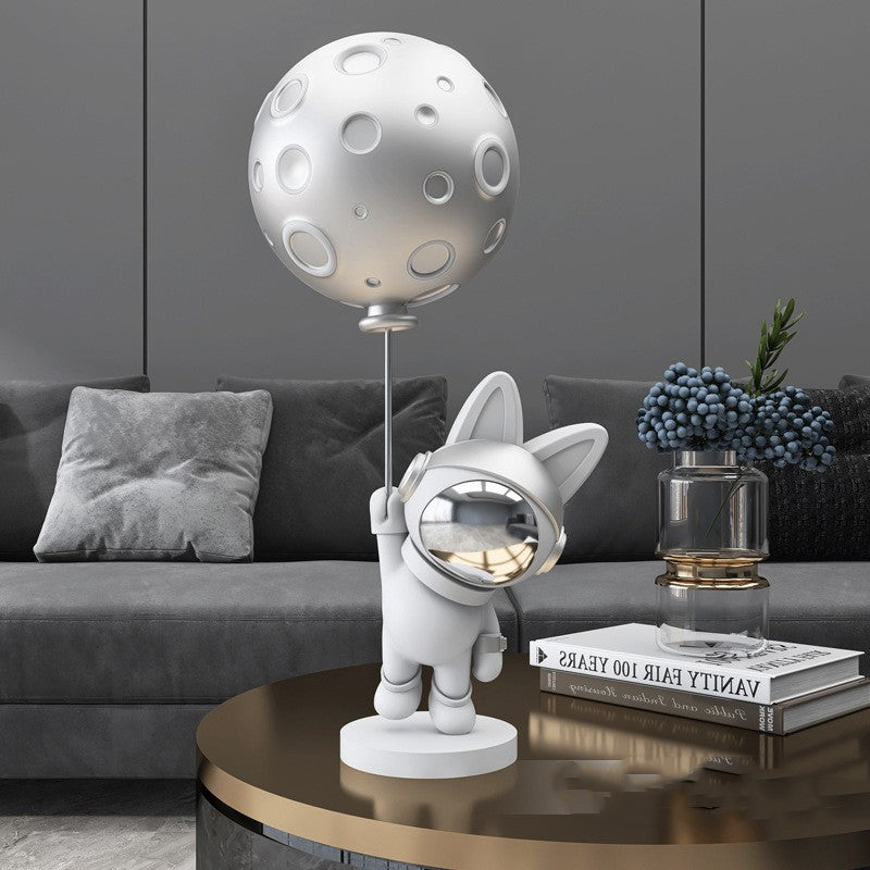 Modern Astronaut Moon Sculpture – Creative Home Decor Statue for TV Cabinet & Living Room