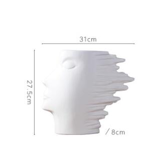 Modern Abstract Face Ceramic Vase – Nordic Matte Porcelain Decorative Pot for Home Decor