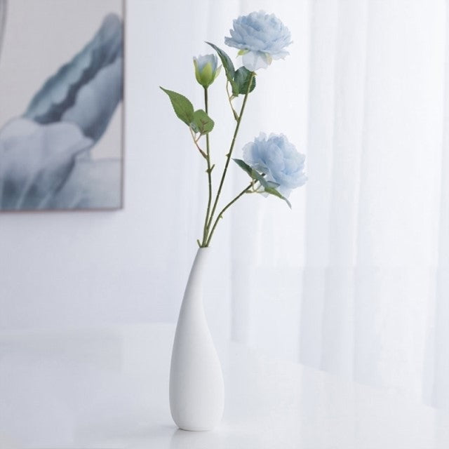 Nordic Style White Ceramic Vase Set – Modern Minimalist Decorative Flower Vases