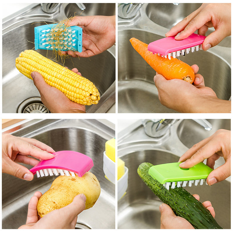 3-in-1 Suction Cup Kitchen Cleaning Brush – Perfect for Fruit, Vegetables & Cutlery