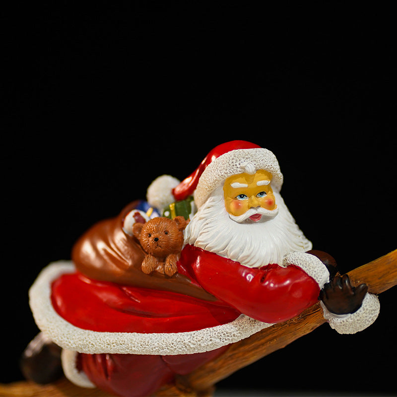 Premium Resin Santa Claus Figurine – Handcrafted Christmas Holiday Home Decor Ornament