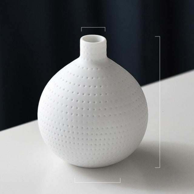 Nordic Style White Ceramic Vase Set – Modern Minimalist Decorative Flower Vases
