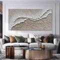 Modern 3D Textured Sea Wave Canvas Art – Hand-Painted Abstract Ocean Landscape