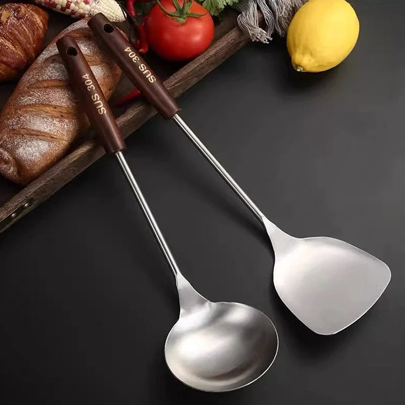 Kitchen Utensils Wok Spatula Iron And Ladle Tool Set Spatula