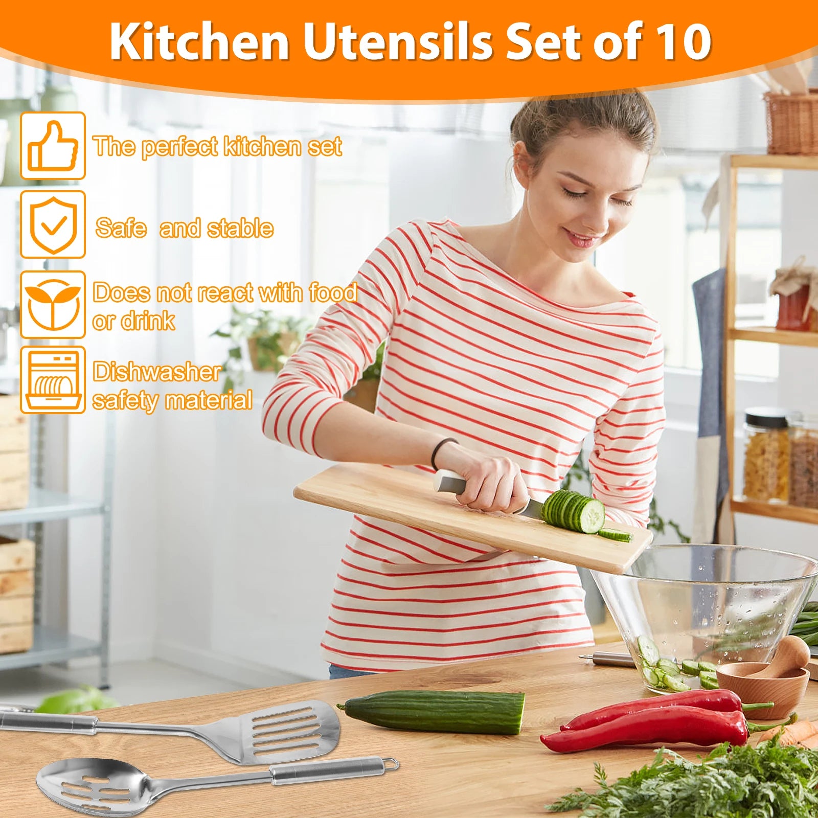 Premium Stainless Steel Kitchen Utensils Set – Durable Cooking Tools & Serving Spoons Kit