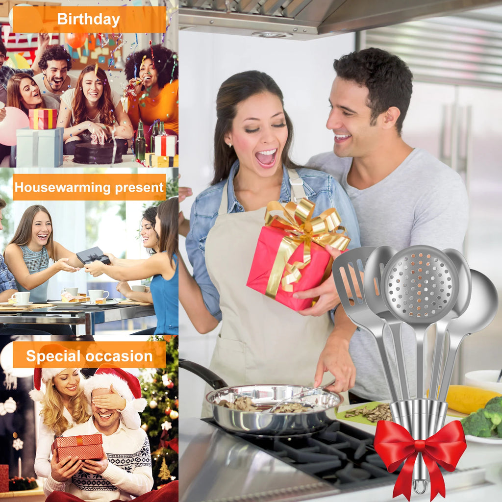Premium Stainless Steel Kitchen Utensils Set – Durable Cooking Tools & Serving Spoons Kit