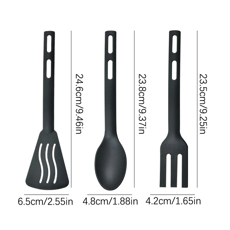 Premium 3-Piece Non-Stick Nylon Kitchen Utensil Set – Heat-Resistant Spatula & Spoon Kit