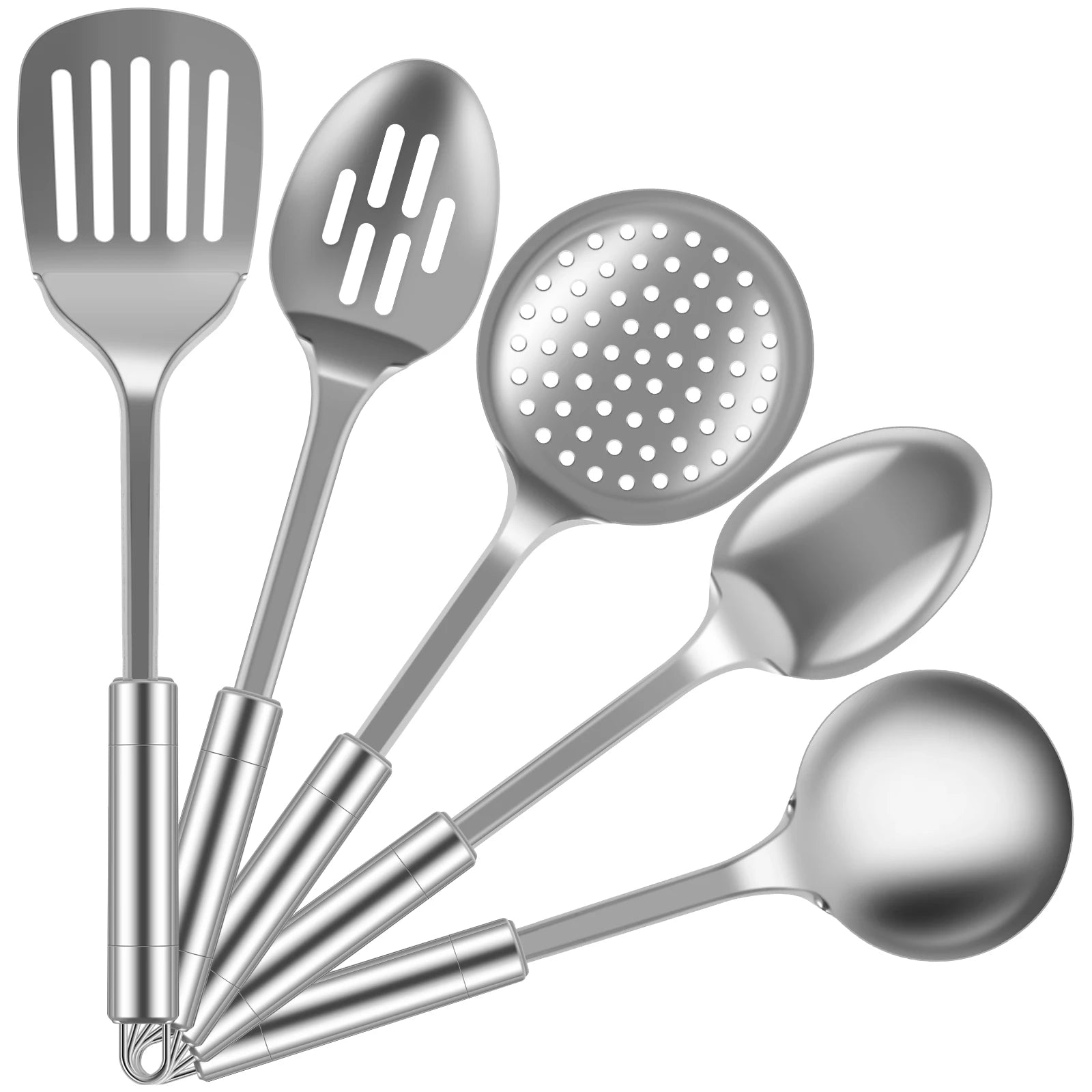 Premium 5-Piece Stainless Steel Kitchen Utensils Set – Heat-Resistant & Durable Cooking Tools