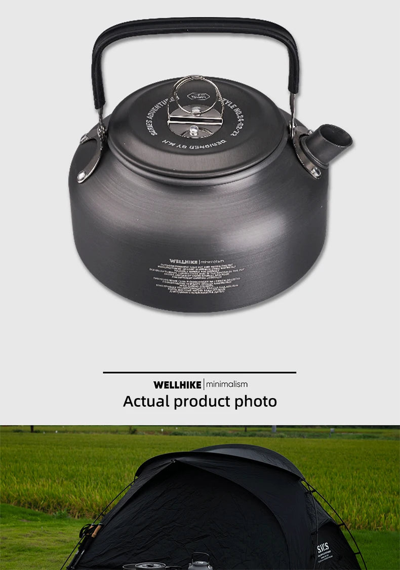 WELLHIKE Outdoor Camping Cooking Set Of Cookware Portable Camping Cookware Set Travel Utensils For 1-2 People Kettle Frying Pan