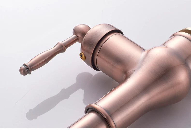 Kitchen Faucets Pull Out Antique Bronze Kitchen Sink Water Mixer Tap Crane Faucet Hot Cold with Sprayer EL9021