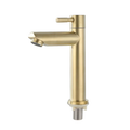 BAOKEMO Basin Faucet 1/2Inch 304 Stainless Steel Single Cold Water Tap Gold Black Silver Color Deck Mounted Basin Sink Faucet