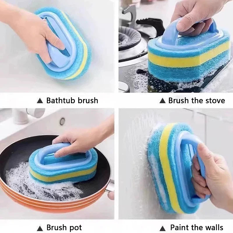 Multipurpose Kitchen Cleaning Brush – Ergonomic Handheld Scrubbing Sponge for Dishes & Surfaces