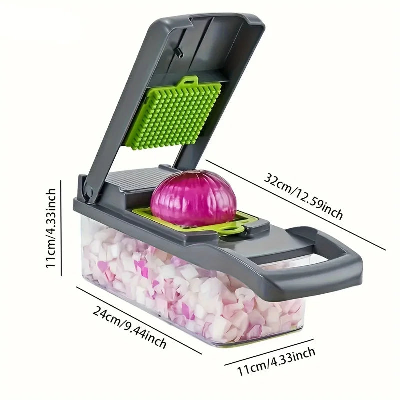 Household Multi-function Chopper Slicing Shredding And Dicing Fast Chopper 14/16-Piece Set Chopper Is Suitable For The Kitchen