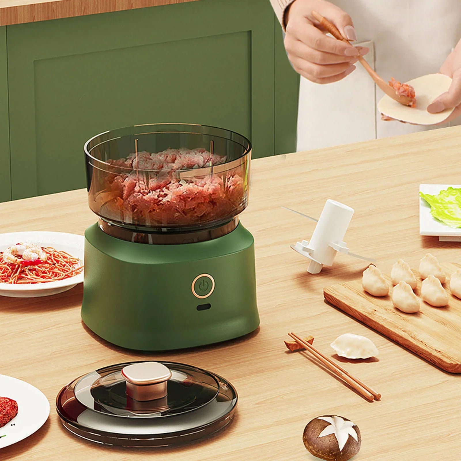 Mini Meat Grinder Electric Garlic Masher Multifunctional Kitchen Wireless Food Stir Shredder Baby Auxiliary Food Machine 350ml