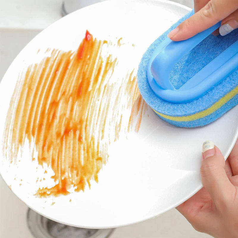 Multipurpose Kitchen Cleaning Brush – Ergonomic Handheld Scrubbing Sponge for Dishes & Surfaces