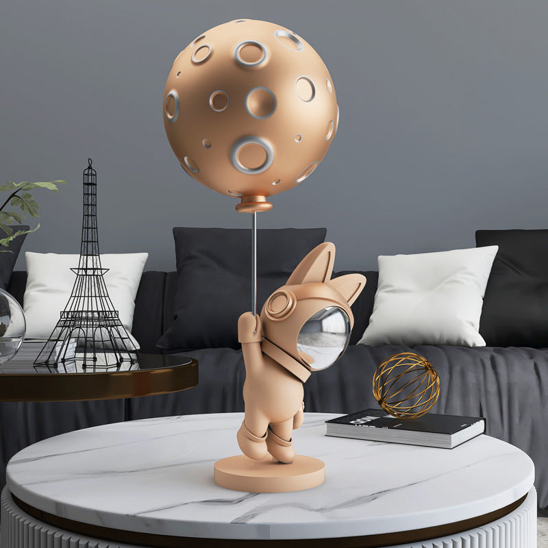 Modern Astronaut Moon Sculpture – Creative Home Decor Statue for TV Cabinet & Living Room