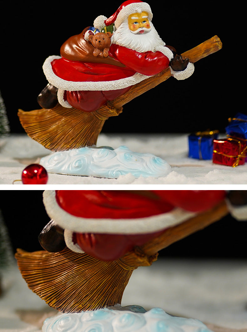 Premium Resin Santa Claus Figurine – Handcrafted Christmas Holiday Home Decor Ornament
