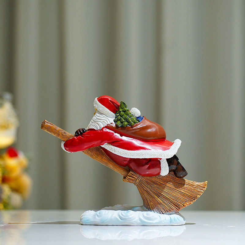 Premium Resin Santa Claus Figurine – Handcrafted Christmas Holiday Home Decor Ornament