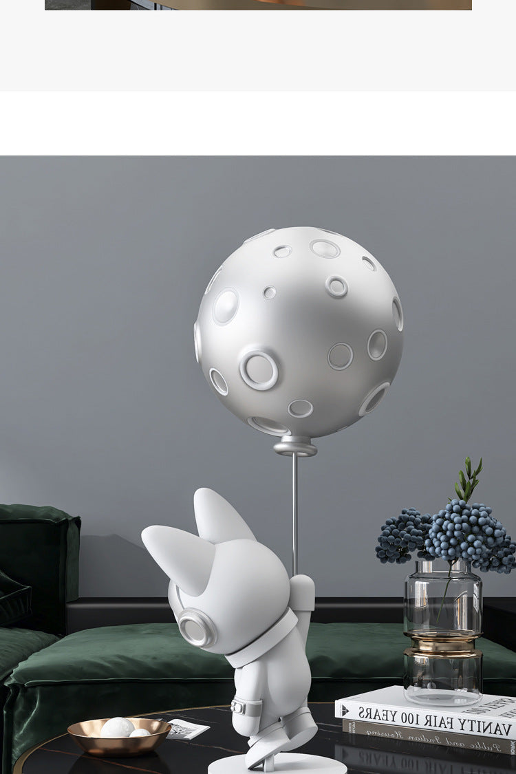 Modern Astronaut Moon Sculpture – Creative Home Decor Statue for TV Cabinet & Living Room
