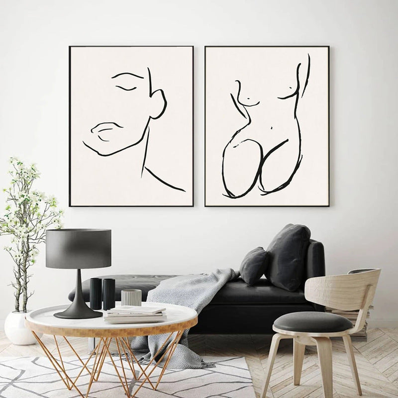 Nordic Oil Painting Poster Abstract Plant Wall Art Paintings